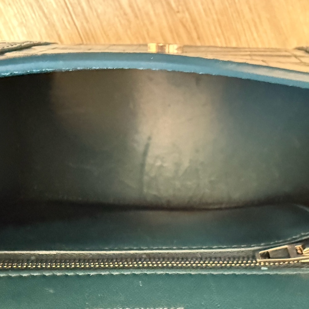 Balenciaga Hourglass Handbag Small in Teal/Blue Crocodile Embossed Calfskin - Picture 8 of 10